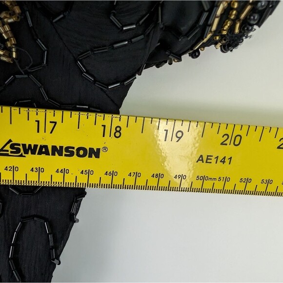 Vintage Stenay Black Silk Beaded Sequin Cocktail Dress – Women's Petite 6 (P6) - Picture 11 of 14